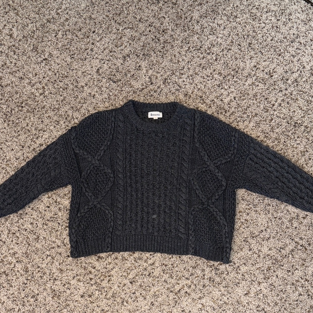 Cozy Black Cable Knit Sweater